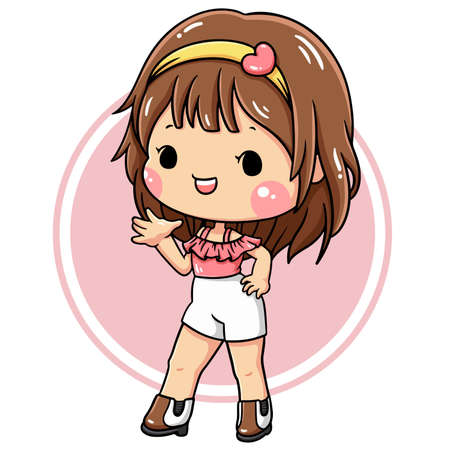 Illustration of cartoon character cute girlのイラスト素材