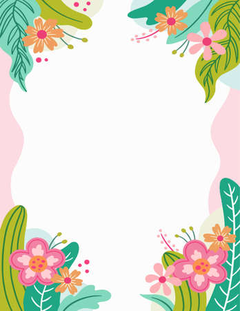 Illustration of cute floral backgroundのイラスト素材