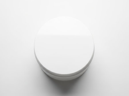 Blank white cosmetic container on white background. 3d render illustrationの素材
