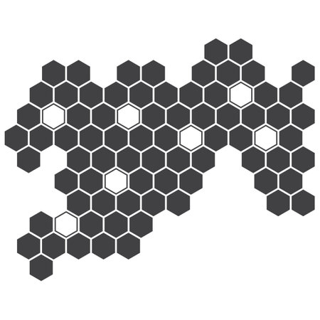 abstract monochrome seamless creative honeycomb pattern art.のイラスト素材