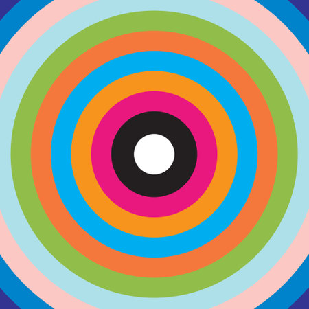 abstract geometric bold coloring circle repeat pattern art.のイラスト素材