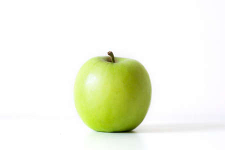 Green Apple on white backgroundの写真素材