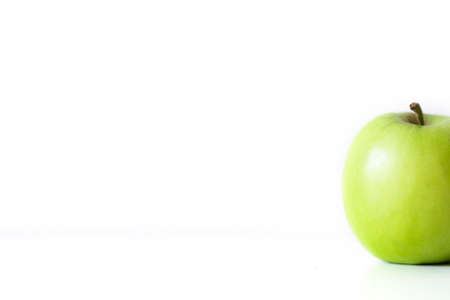Green Apple on white backgroundの写真素材