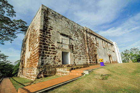 MALACCA, MALAYSIA - July, 2017 : A fortress in Malacca. The remaining part of the ancient fortress of Malaccaのeditorial素材