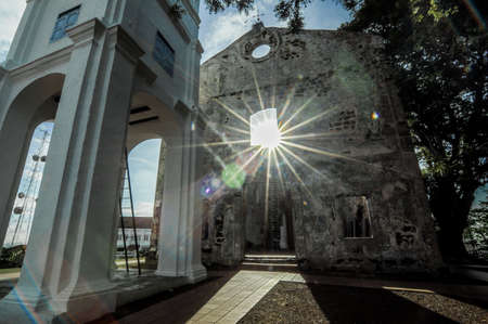 MALACCA, MALAYSIA - July, 2017 : A fortress in Malacca. The remaining part of the ancient fortress of Malaccaのeditorial素材