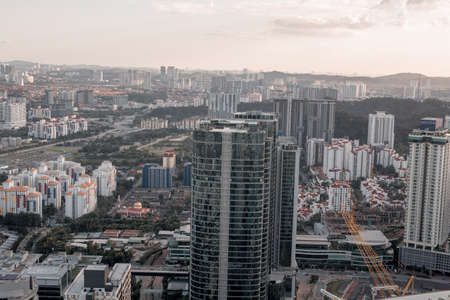 Top view of Kuala Lumpur at evening. Kuala Lumpur is the most beautiful urban place in Malaysia.のeditorial素材