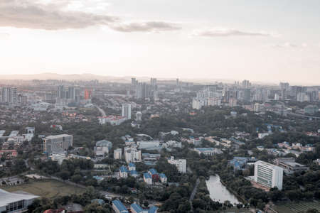 Top view of Kuala Lumpur at evening. Kuala Lumpur is the most beautiful urban place in Malaysia.のeditorial素材