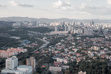Top view of Kuala Lumpur at evening. Kuala Lumpur is the most beautiful urban place in Malaysia.のeditorial素材