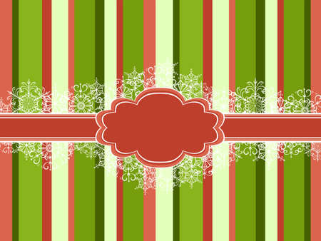 Beautiful Christmas vector frame with stripes and snowflakesのイラスト素材