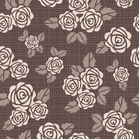 Beautiful seamless  background with beige rosesのイラスト素材