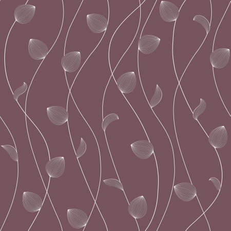 Vector floral seamless pattern with hand-drawn buds and leavesのイラスト素材