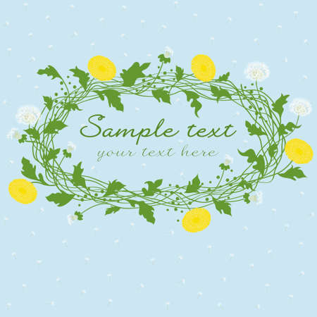 frame for text with dandelion flowers and seedsのイラスト素材