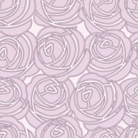 Beautiful seamless violet pattern with gentle rosesのイラスト素材