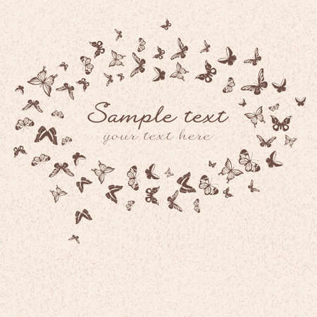 Beautiful vector pattern with silhouettes of butterfliesのイラスト素材