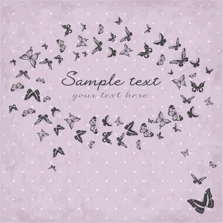 Beautiful pattern with silhouettes of butterfliesのイラスト素材