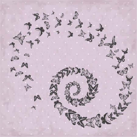 Beautiful pattern with silhouettes of butterfliesのイラスト素材