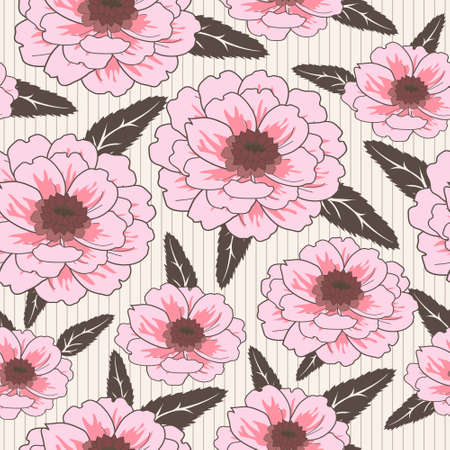 seamless pattern with garden dahlia flowersのイラスト素材