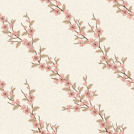 Beautiful vector seamless pattern with sakura flowersのイラスト素材
