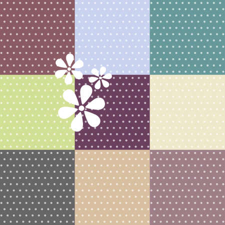 Set of seamless polka dotted patterns in pastel colorsのイラスト素材