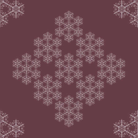 Seamless snowflakes background with vintage snowflakesのイラスト素材