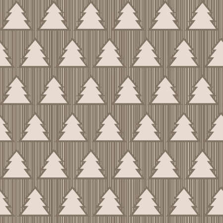 Seamless pattern with christmas trees on striped backgroundのイラスト素材