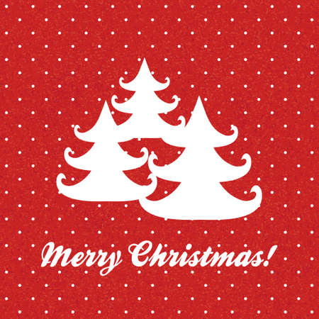 vintage Christmas card with christmas treesのイラスト素材