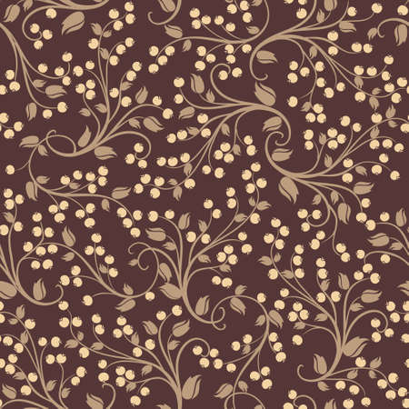 Seamless floral pattern of wild berriesのイラスト素材