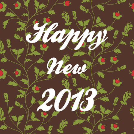 Seamless Christmas  pattern with ripe red berriesのイラスト素材