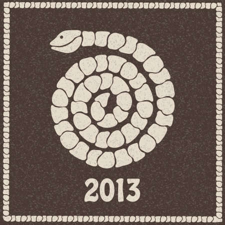 Vector illustration of 2013 new year snake of stonesのイラスト素材