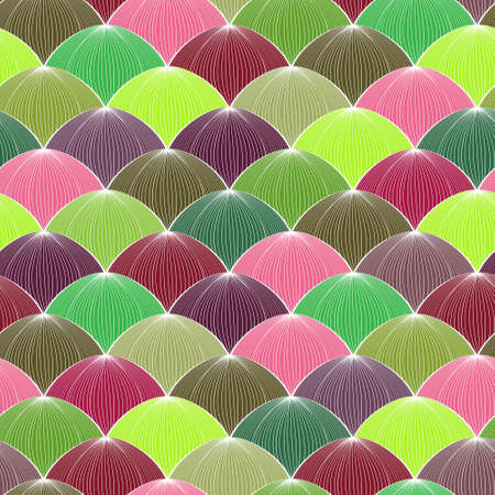 Abstract vector seamless geometric pattern with colorful spheresのイラスト素材