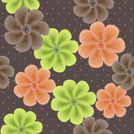 Cute seamless floral pattern with flowers of shellsのイラスト素材