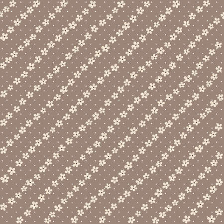 Seamless vector textile floral background with lines of flowersのイラスト素材