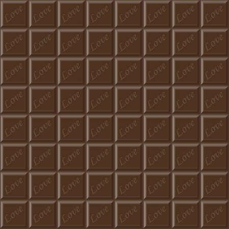 Vector chocolate bar seamless texture with heartsのイラスト素材