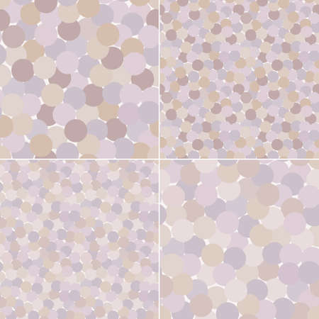 Seamless geometric patterns, set with circle-shaped elements, vectorのイラスト素材