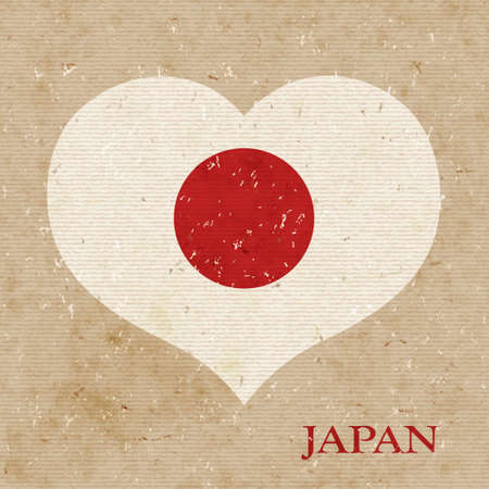 Japanese flag vector retro illustration.のイラスト素材