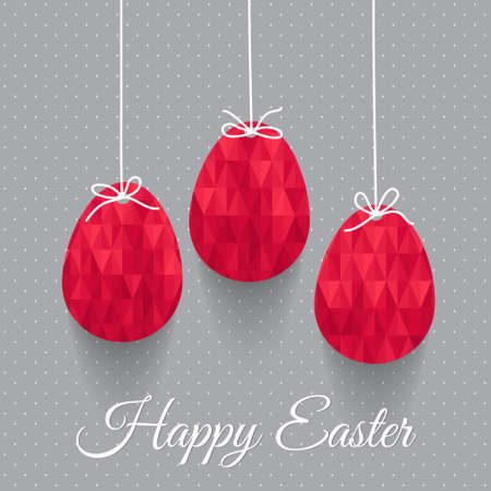 Elegant Easter greeting card with eggs and bows.のイラスト素材