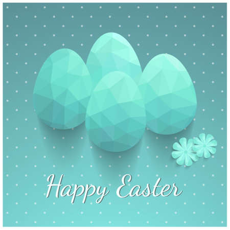 Elegant Easter greeting card with eggs and flowers.のイラスト素材