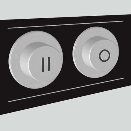 Vector illustration of volume button-switch with steel textureのイラスト素材