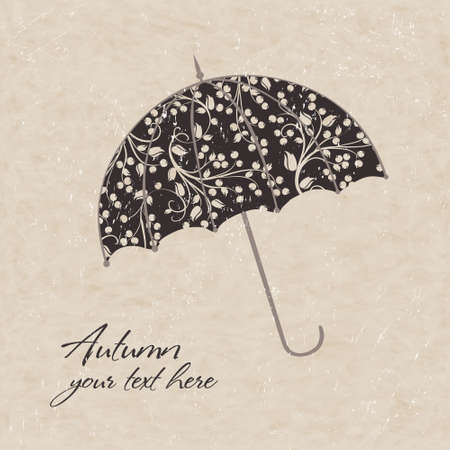 Beautiful retro illustration with  umbrella.のイラスト素材