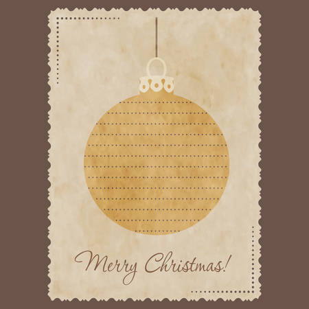 Vintage Christmas postcard with christmas  ball.のイラスト素材
