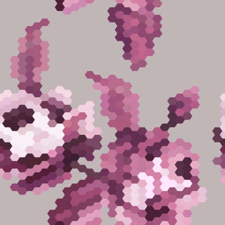 Seamless vector mosaic with large rrose .のイラスト素材
