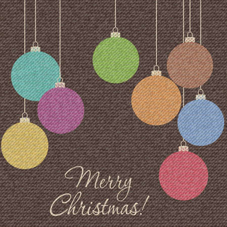 Vintage Christmas postcard with colorful christmas  balls.のイラスト素材