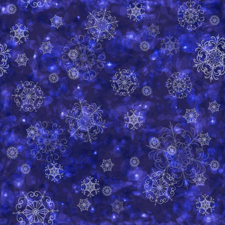 Christmas elegant vector seamless pattern with snowflakesのイラスト素材