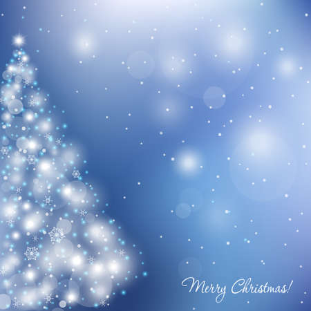 Elegant christmas card with Christmas-tree and  flameのイラスト素材