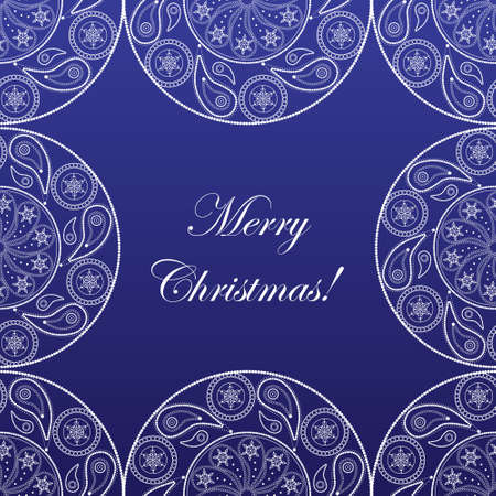 Elegant christmas card with pattern and snowflakesのイラスト素材