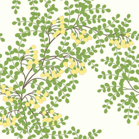 Elegant seamless pattern with abstract leaves and flowersのイラスト素材
