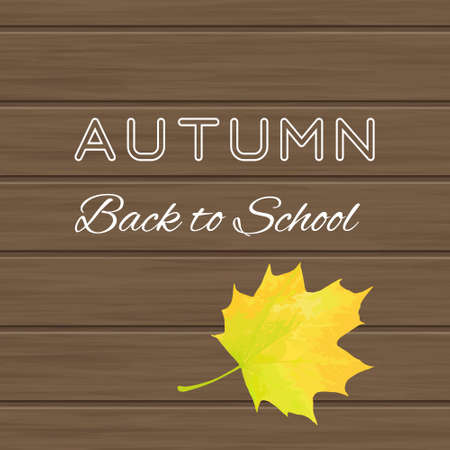 Back to school poster with text on wooden backgroundのイラスト素材