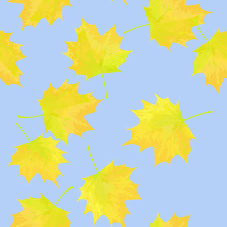Beautiful seamless illustration  with gold autumn leavesのイラスト素材