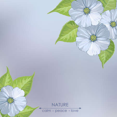 Elegant card with spring flowers on a gray background.のイラスト素材