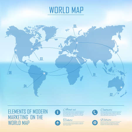 Web and mobile interface background. Corporate website design. World mapのイラスト素材